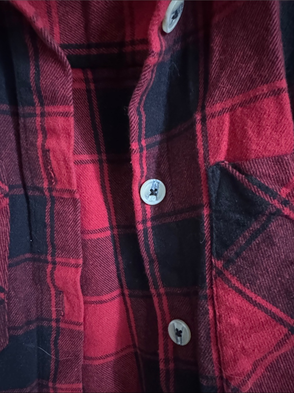 Lucky Brand Red and Black Plaid Button-Down Shirt - Picture 3 of 9